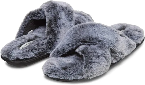 Miniatura 2 de Laura Ashley Ladies Animal Leopard Plush Cross Band Slippers With Memory Foam Insole