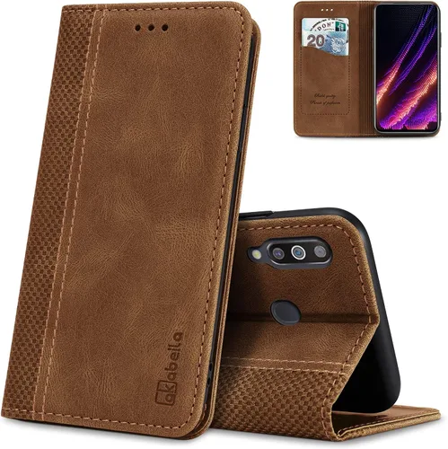 Miniatura 14 de AKABEILA Para Samsung A5 2017 Cartera Funda de Tarjeta de Crédito Titular Cierre Magnético Kickstand PU Cuero A Prueba de Golpes Flip Folio Libro