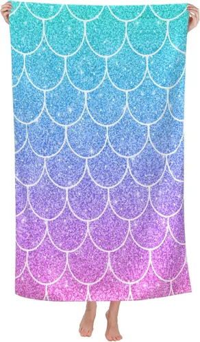 Beautiful Fish Scales - Toalla de playa de microfibra de secado rápido para adultos y niños, toallas de natación suaves y cómodas para exteriores,