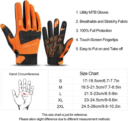 Miniatura 6 de INBIKE - Guantes de bicicleta de montaña para hombre, protectores de nudillos, acolchados, guantes de ciclismo transpirables para MTB, motocross