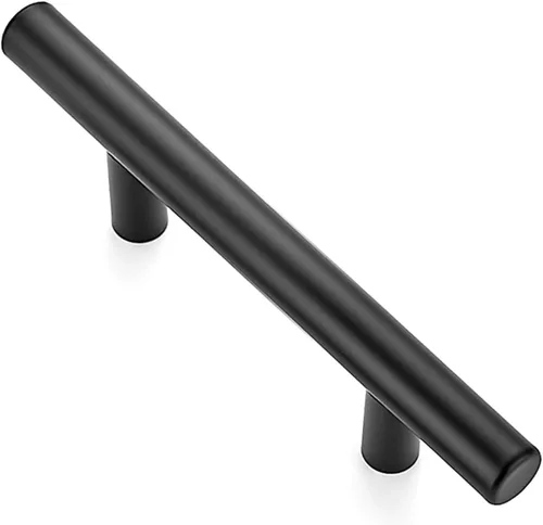 Ravinte - Paquete de 1 unidad de tiradores para gabinetes de 5 pulgadas de acero inoxidable en color negro mate para cajones de cocina o armarios;
