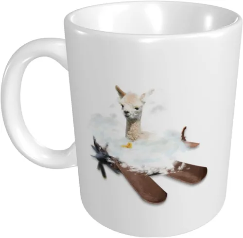 Miniatura 2 de Zomyto Taza de café de alpaca de 11 onzas, taza de té de alpaca, regalos de alpaca, diseño de alpacas, taza para amantes del café, taza divertida