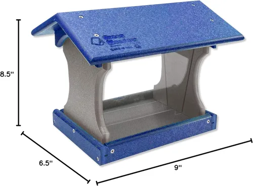 Miniatura 5 de DutchCrafters Comedero pequeño colgante de polietileno para pájaros (azul y gris claro)