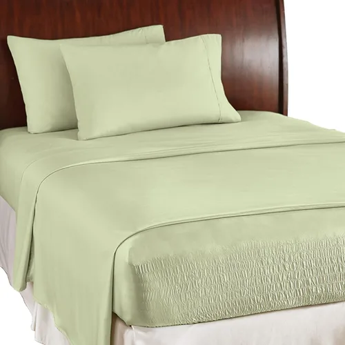 Miniatura 13 de Collections Etc Bed Tite - Juego de sábanas de microfibra suave, incluye sábana encimera, sábana bajera y 2 fundas de almohada, color azul claro