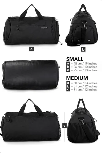Miniatura 6 de Fitgriff Bolsa de gimnasio para hombres y mujeres con compartimento para zapatos y artículos húmedos, bolsa de lona para viajes, deportes, fitness