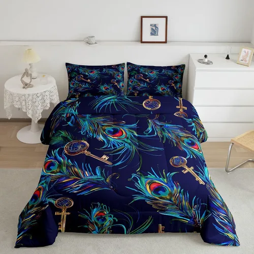 Miniatura 18 de Juego de ropa de cama de hurón tamaño individual para niños, diseño de dibujos animados de hurones para niños, bonito edredón acolchado de animales