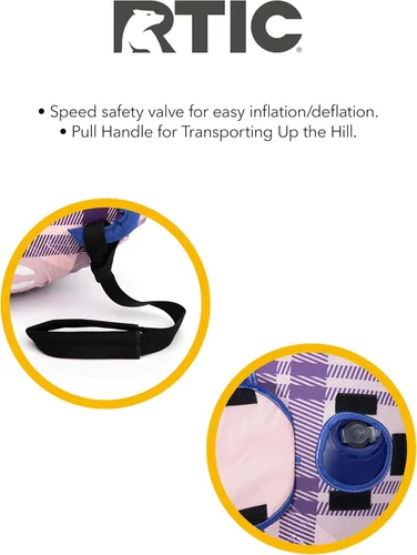 Miniatura 5 de RTIC Tubo de nieve resistente para trineo resistente para niños y adultos, trineos inflables de invierno, parte inferior de lona resistente a