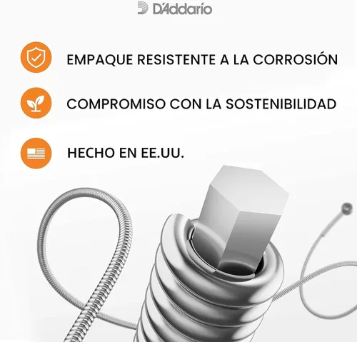 Miniatura 6 de Cuerdas para Guitarra Eléctrica D'Addario, NYXL Chapadas en Níquel, NYXL1046, Calibre Ligero Regular 10-46, Juego de 6 Cuerdas, Paquete de 1