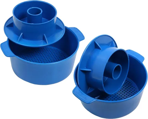 Miniatura 7 de PetriStor Kit de fabricación de quesos – 2 piezas de molde de queso con un pistón seguidor azul y gasa de algodón – Cesta para hacer queso – Paneer
