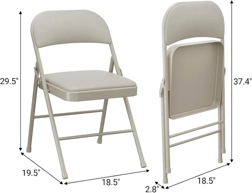 Miniatura 2 de GarveeHome Paquete de 2 sillas plegables con cojines acolchados, silla plegable acolchada con capacidad para hasta 350 libras, silla plegable