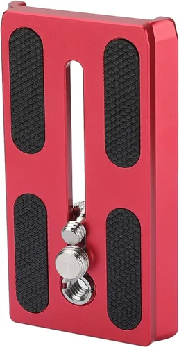 Miniatura 5 de CAMVATE Placa de liberación rápida para cámara con roscas de 1/4" y 3/8" compatible con trípode 577/501/504 (rojo) - 2886