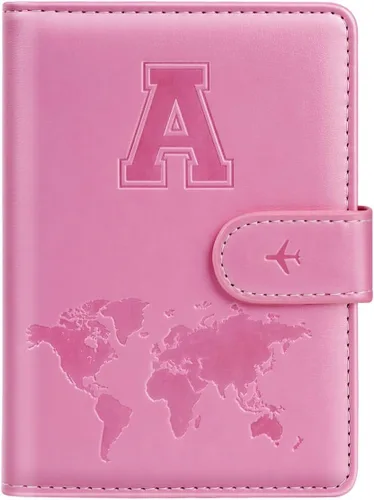 Miniatura 72 de Funda para Pasaporte Personalizada con Letra de la A a la Z, Billetera de Viaje con Bloqueo RFID, Funda para Pasaporte, Estuche para Pasaporte