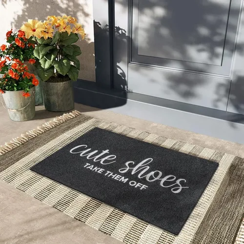 Miniatura 6 de Tapete de Bienvenida para Entrada Exterior Lindos Zapatos Quítatelos Tapetes para Puerta Principal con Respaldo de Goma Tapete para Puerta Todo