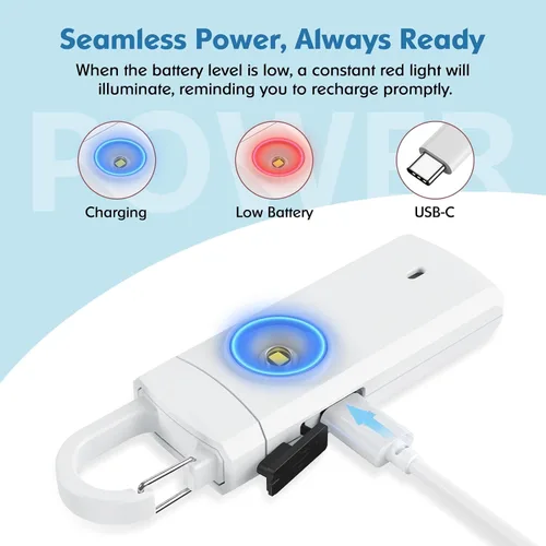 Miniatura 3 de Alarma personal recargable para mujeres, regalos de cumpleaños de Navidad para mujeres, hijas, estudiantes universitarios, adolescentes, ancianos