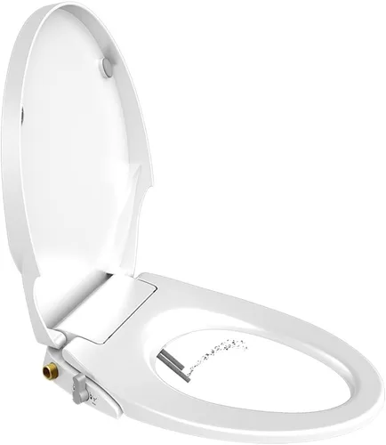 Miniatura 9 de Asiento de inodoro con boquilla doble autolimpiante, no eléctrico, separado trasero y femenino, spray de agua natural, asiento de inodoro de cierre