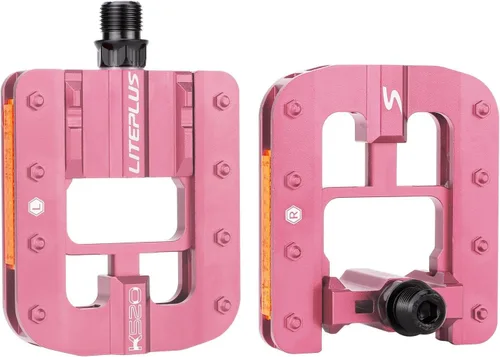 Miniatura 10 de Pedales de bicicleta de montaña, pedales de bicicleta de carretera de aleación de aluminio, pedales de bicicleta de montaña plegables, clavos Rojo