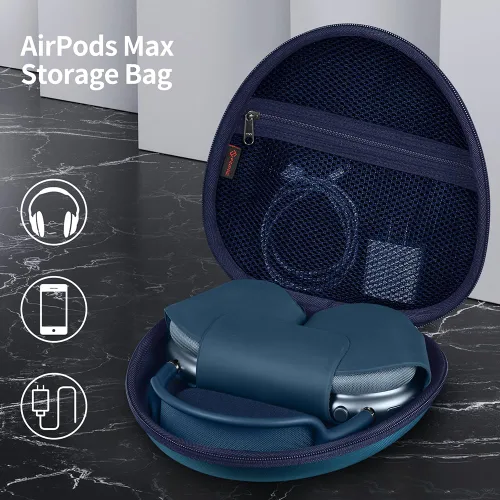 Miniatura 3 de Fintie Funda rígida para auriculares AirPods Max 2 (2026) y AirPods Max 1 (2024/2020), a prueba de golpes, bolsa protectora de almacenamiento