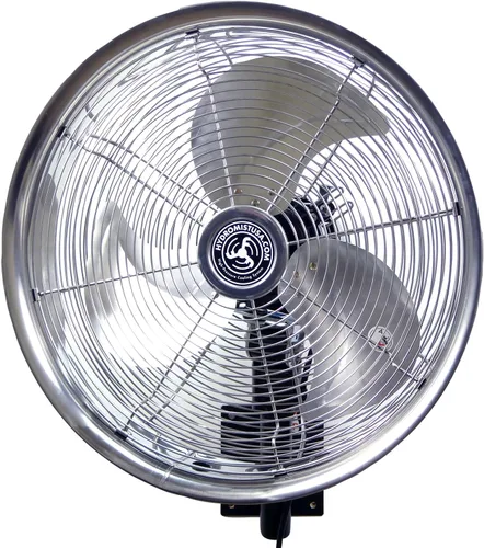 Miniatura 5 de HydroMist Ventilador oscilante de pared para exteriores, control de 3 velocidades en el motor, hoja de alumbre, soporte de montaje y cubierta