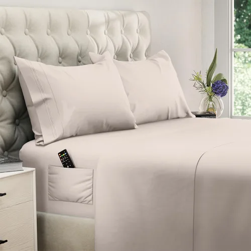 Miniatura 55 de DREAMCARE Juego de sábanas California King, 6 piezas, sábanas refrescantes para cama, sábanas Cal King de hasta 21 pulgadas de profundidad, 02