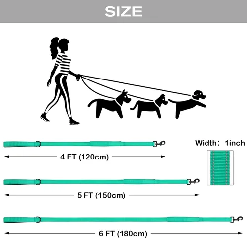 Miniatura 6 de Joytale - Correa resistente para perros grandes que tiran, doble asa para control de tráfico, correas reflectantes de doble cara para perros grandes