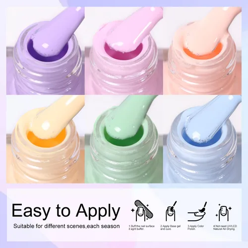Miniatura 4 de DouborQ Juego de esmaltes de uñas de 6 colores, paquete de esmalte de uñas brillante para uñas, regalos para mujeres, barniz de arte de uñas