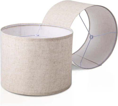 Juego de 2 pantallas de lámpara de tambor, pantalla para lámparas de mesa, lámpara de pie, 13 pulgadas superior x 13 pulgadas inferior x 10 pulgadas