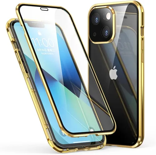 Miniatura 11 de Funda magnética para iPhone 13 Pro Max de 360 grados de cuerpo completo, lente de cámara integrada y protector de pantalla, color negro