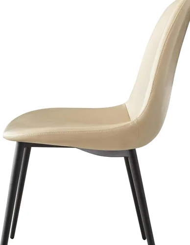 Miniatura 7 de Juego de 2 sillas de comedor con respaldo alto, sillas modernas de cocina y comedor de mediados de siglo, sillas tapizadas de piel sintética