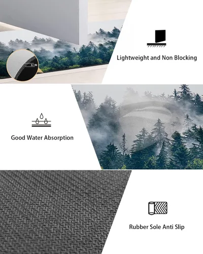 Miniatura 2 de Alfombra de baño Green Forest para bañera, antideslizante, de secado rápido y absorbente, tierra de diatomeas, cocina, ducha, fregadero, lavable