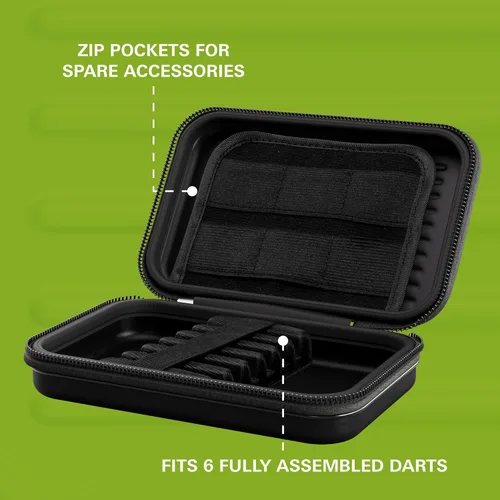 Miniatura 3 de Target Darts Takoma - Funda tipo cartera XL para dardos, verde con capacidad para 6 dardos, soporte protector de EVA con bolsas de doble cierre