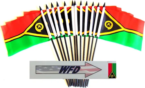 Miniatura 197 de World Flags Direct Banderas en miniatura de poliéster de Afganistán, paquete de 12, decoración de mesa de fiesta, desfiles, 4 x 6 pulgadas, verde