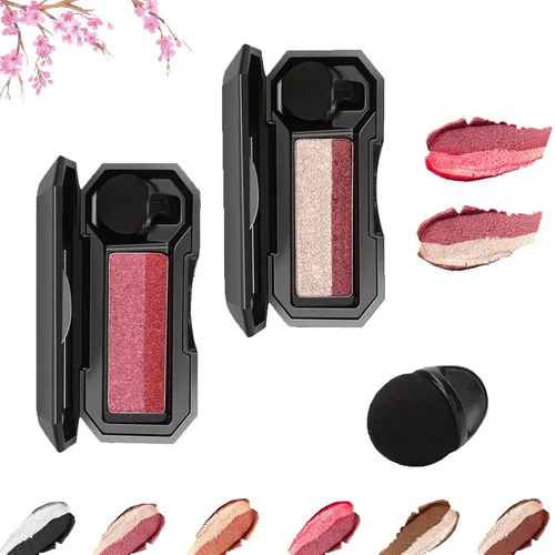 Miniatura 13 de Sombra de ojos perfecta de doble color, maquillaje de sombra de ojos perezosa de dos tonos, altamente pigmentada con exquisitas purpurina