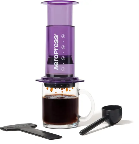 Miniatura 7 de AeroPress Prensa de café original XL, prensa francesa grande todo en uno, cafetera manual estilo pour-over y espresso, preparación de 2 min para Gris