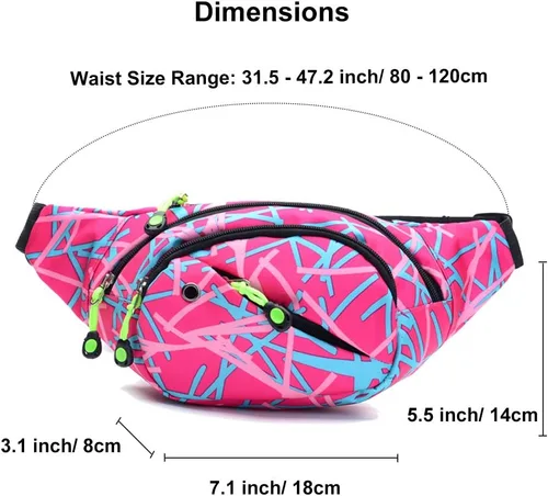 Miniatura 2 de Ausion - Cangurera con bolsillos con cremallera, cinturón ajustable para entrenamiento, de vacaciones, senderismo, correr, para iPhone 11 Pro Xs Max