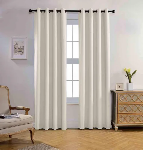 Miniatura 10 de Miuco paneles de cortina de oscurecimiento con arandelas, cortinas opacas con textura para salón, juego de 2