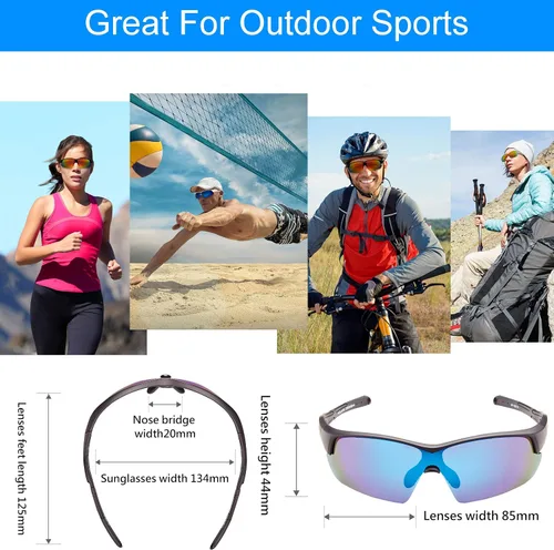 Miniatura 7 de POLARS DESIGN Deportes al aire libre Polarizado envoltura alrededor de Ciclismo Gafas de sol para hombres y mujeres TR90 Marco UV Protección