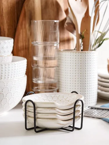 Miniatura 2 de LE TAUCI Reposacuchares para estufa, soporte de cucharas para encimera de cocina, regalo de casa nueva con relieve, decoración de granja, accesorios