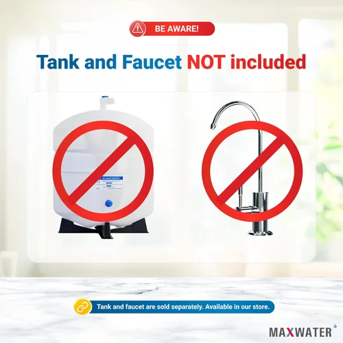Miniatura 5 de Max Water Sistema de Filtración de Agua Estándar de 5 Etapas 50 GPD (Galones Por Día) RO (Ósmosis Inversa) - Montaje Bajo Fregadero/Pared