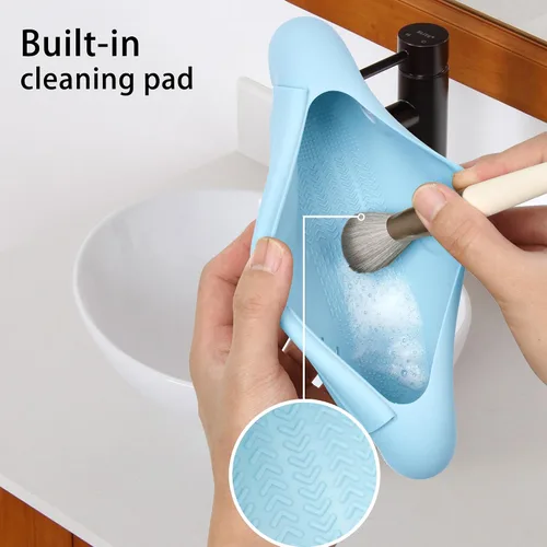 Miniatura 5 de Soporte para brochas de maquillaje, cierre magnético, organizador de brochas de maquillaje, bolsa de maquillaje de silicona, artículos esenciales