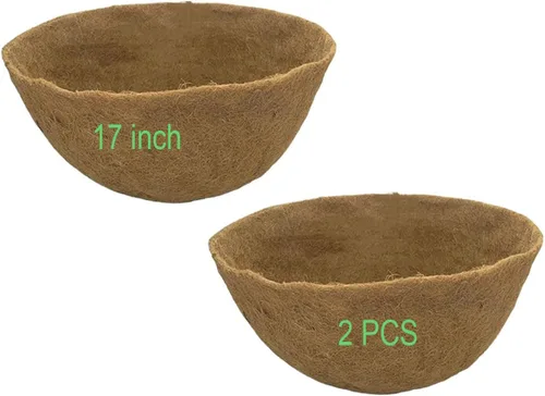 Miniatura 9 de 1 pieza de 20 pulgadas Forros de coco para macetas, forros de repuesto redondos de fibra de coco en forma de canasta