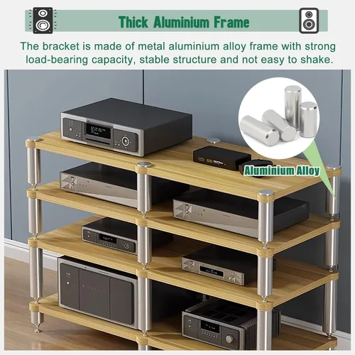 Miniatura 6 de Mesa consola moderna para TV de 55 pulgadas con soporte de almacenamiento extra grande, elegante gabinete de CD estéreo para dormitorio o sala