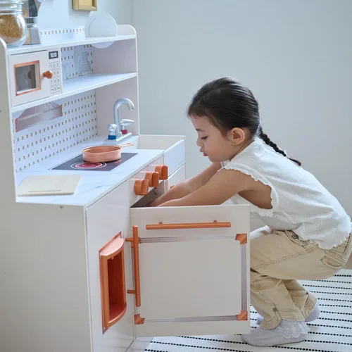 Miniatura 9 de Teamson Kids Cocina de madera para niños pequeños con accesorios, juego de cocina de simulación para niños a partir de 3 años, juego de cocina