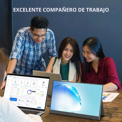 Miniatura 7 de cocopar Monitor portátil de 15.6 pulgadas 1080P FHD 60Hz 85% sRGB Monitor de viaje con altavoz HDMI USB-C segunda pantalla para computadora portátil