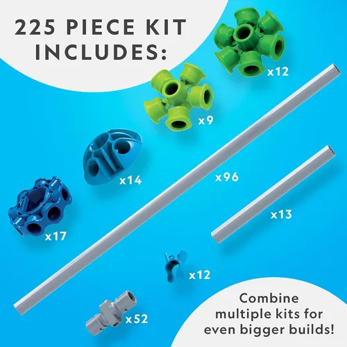 Miniatura 6 de National Geographic Kit de construcción de fuertes para interiores, 225 piezas para juego creativo, juguetes de construcción STEM para niños de 6 a