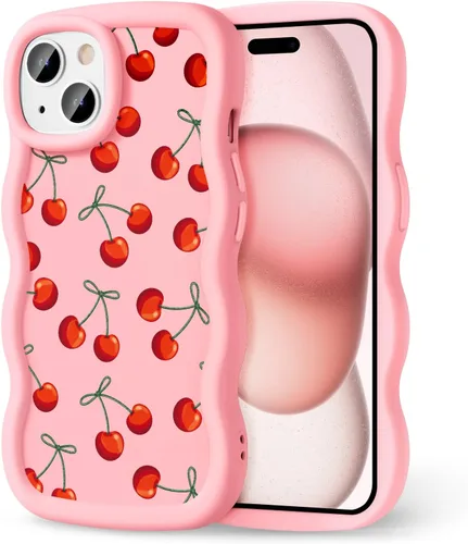 Miniatura 51 de Compatible con iPhone SE/8/7 Funda para Mujeres y Niñas, Marco Ondulado Rizado con Patrón Lindo, Estética Delgada Suave Silicona TPU Parachoques