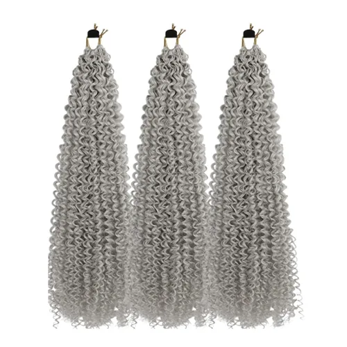 Miniatura 15 de Pelo de ganchillo Ocean Wave de 30 pulgadas, 3 paquetes de cabello trenzado de onda profunda, cabello rizado profundo con ganchillo para mujeres