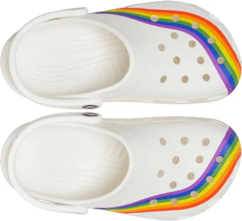 Miniatura 6 de Crocs 208106-94S-M2W4 - Zuecos clásicos de tinte arcoíris, blanco/multicolor, 6 mujer/4 hombres