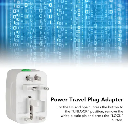 Miniatura 2 de LIANGLIDE Adaptador de viaje en todo el mundo, adaptador de corriente universal portátil multiusos en todo el mundo adaptador de enchufe de viaje