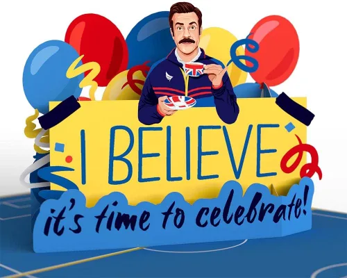 Lovepop Tarjeta desplegable de feliz cumpleaños para ella y él, tarjetas de felicitación de cumpleaños 3D de Ted Lasso para adultos, hombres,