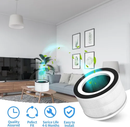 Miniatura 6 de Paquete de 2 filtros de repuesto Fillo/Halo/Allo compatibles con purificador Fillo/Halo/Allo, filtros de filtración 3 en 1